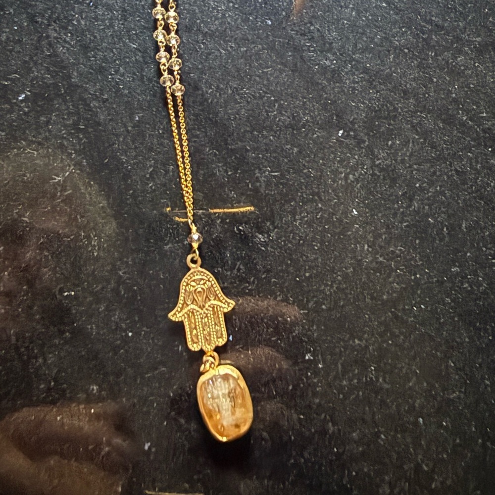 Gold Hamsa Pendant Necklace